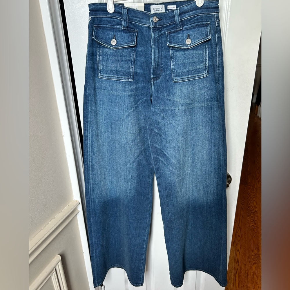 Citizens of Humanity Raven Patch Pocket Wide Leg Jeans Regency - Picture 2 of 13